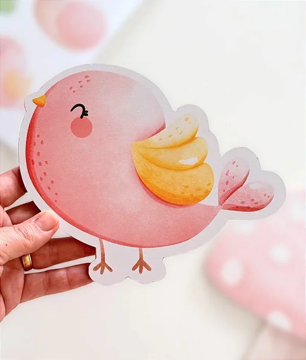 Placa Decorativa Passarinho Jardim Colorido