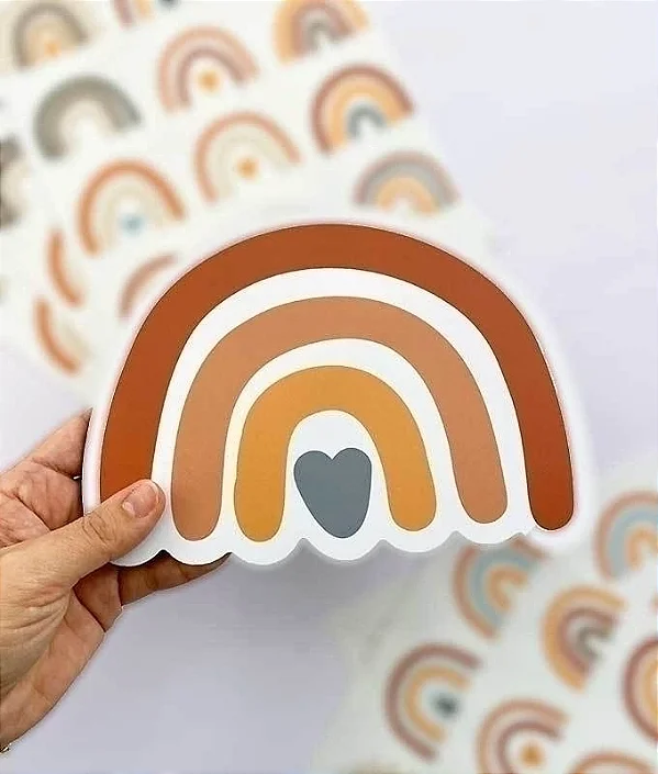 Placa decorativa arco-íris tons terrosos - em Ps