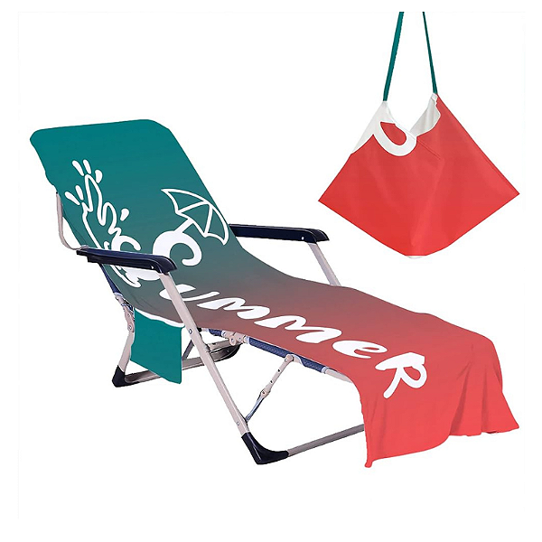 Capa de cadeira lounge chair - capa vira bolsa / summer verde