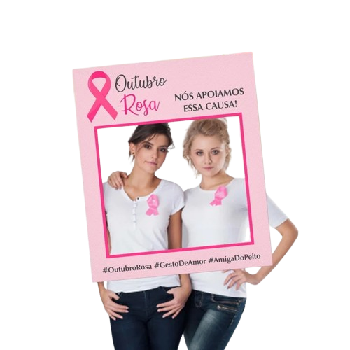 Placa Moldura Outubro Rosa - em PS