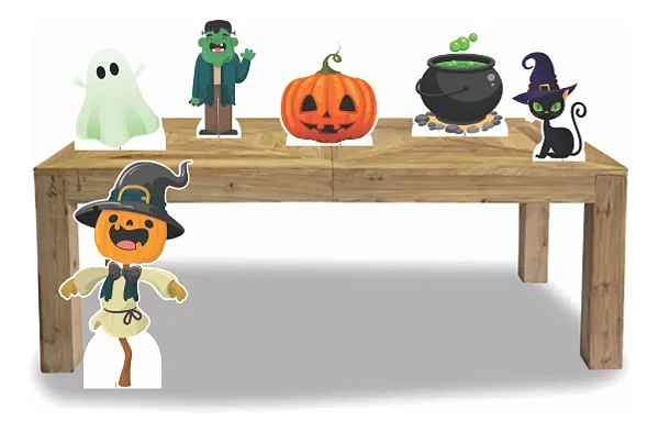 Kit Decoração De Mesa Halloween Totem/ Display Festa