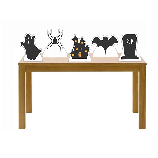 Kit Decoração De Mesa Halloween Totem/ Display Festa 5 unid