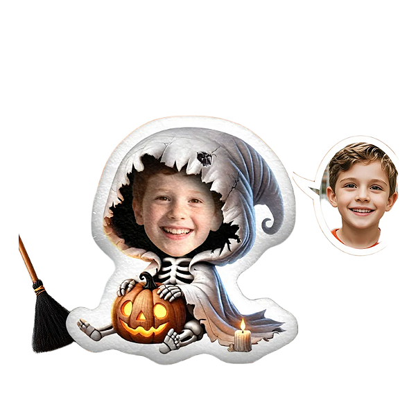 Almofadas 3D Fun - Seu rosto aqui Halloween Esqueleto