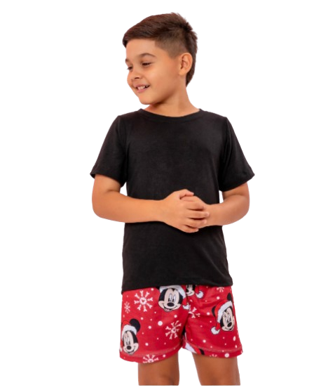 Pijama Familia Mickey Vermelho Natal - 4 pijamas