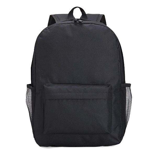 Mochila Preto liso 20 Litros - Escolar/para notebook - Personalizada nome ou logo
