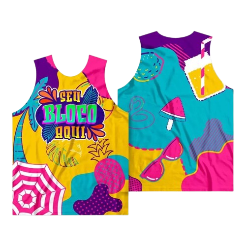 Abadás carnaval folia Camiseta regata - Promoção sem acabamento /guarda chuva