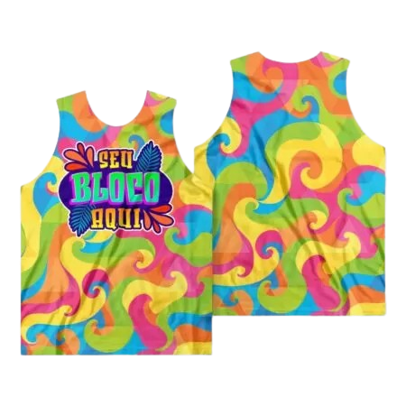 Abadás carnaval folia Camiseta regata - Promoção sem acabamento /color mancha