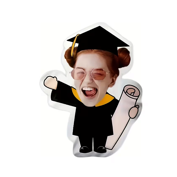 Almofadas 3D Fun - seu rosto aqui formatura ele piscando