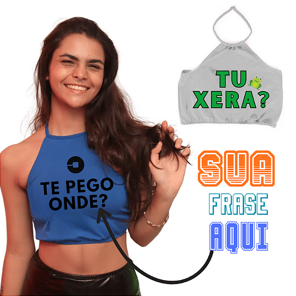 Top frente unica e costas nua Personalizado - carnaval