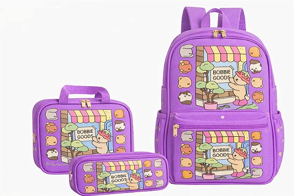 Kit Mochila Escolar - Bobbie goods lilás