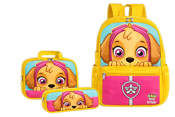 Kit Mochila Escolar - Patrulha Canina skye amarelo