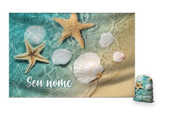 Canga Saida de Praia Retangular Seu nome Aqui - ESTRELA CRISTALINA