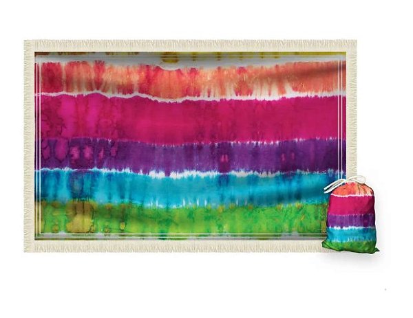 Canga Saida de Praia Retangular Seu nome Aqui - TIE-DYE Line