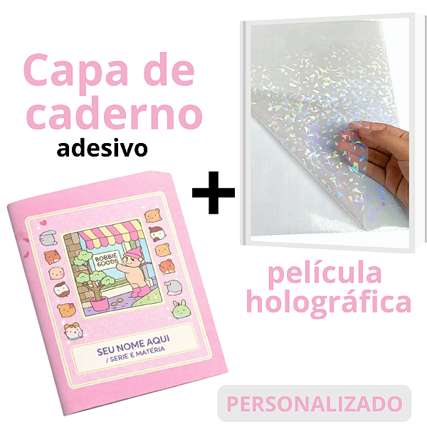 Adesivo Capa para Caderno - BOBBIE GOODS + PELICULA HOLOGRÁFICA