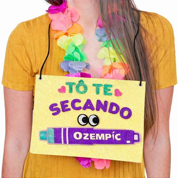 Placa Fantasia Carnaval - Tô te secando ozempic