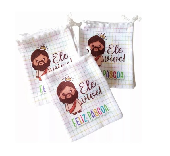 Saquinho de Páscoa 18x13cm - Personalizado Jesus