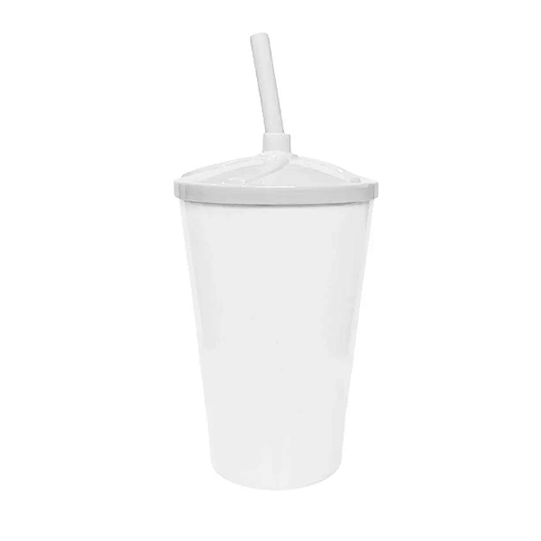 Copo Twister Branco - Copo com Canudo