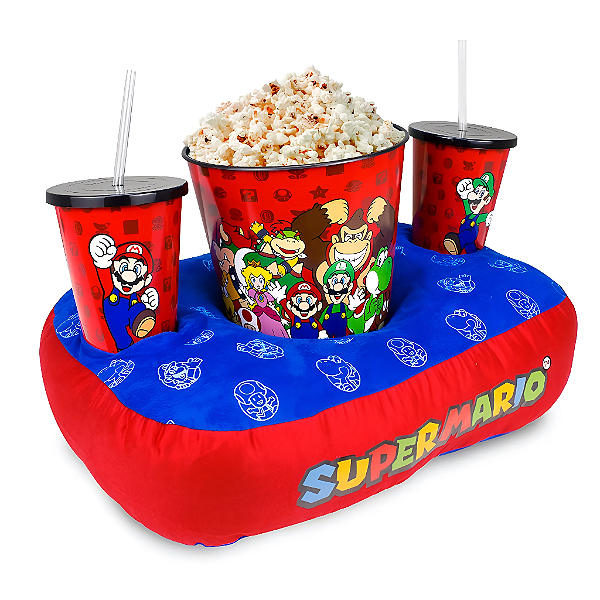 Almofada Pipoca Mario brós - vermelho