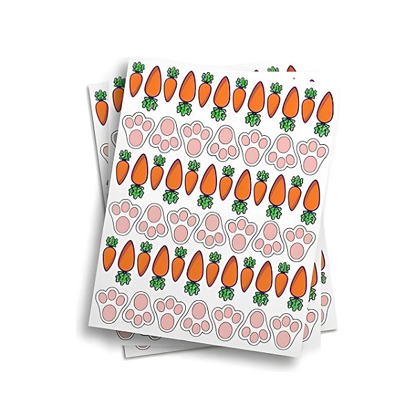 Cartela Adesiva De Páscoa cenoura