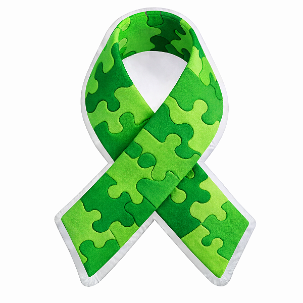 Almofada 3d - Laço autismo verde