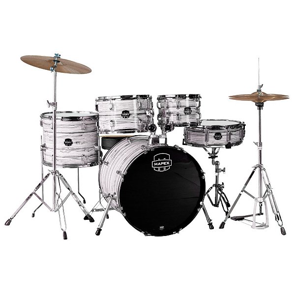 BATERIA MAPEX COMET WHITE MARBLEWOOD 22, 16, 14, 12, 10 5PÇ