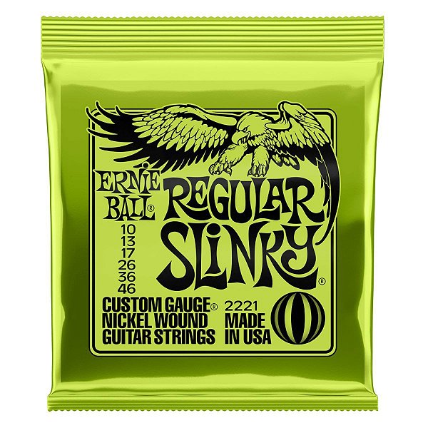 ENCORDOAMENTO ERNIE BALL REGULAR SLINKY GUITARRA 010 NICKEL
