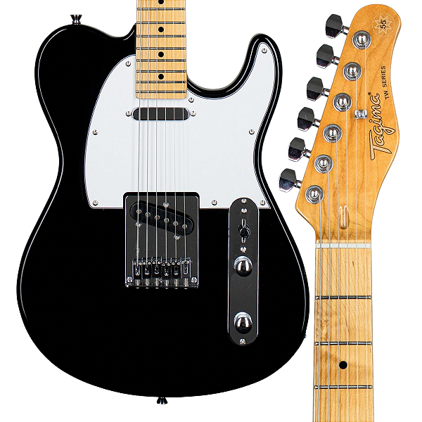 GUITARRA 2S ESCALA CLARA ESCUDO WH TW-55 BK TAGIMA