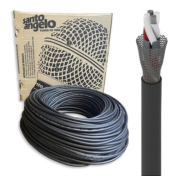 ROLO CABO MICROFONE SANTO ANGELO BALANCEADO X30 100 METROS