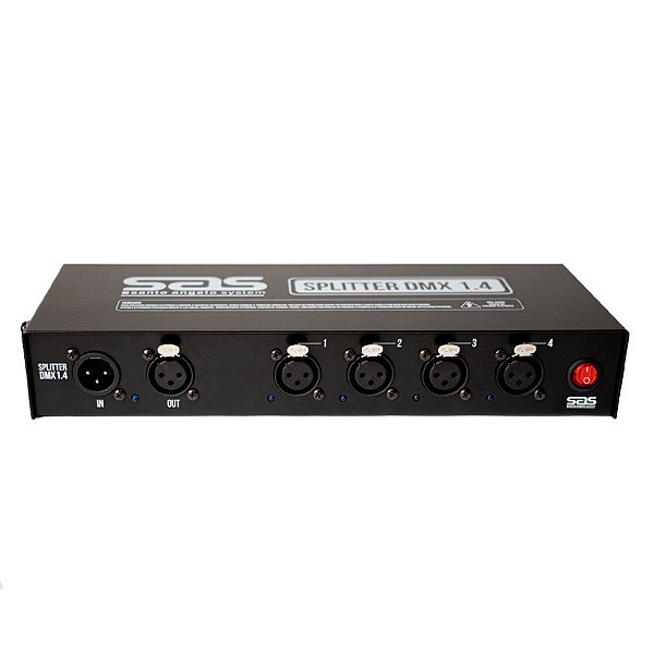 SPLITER SAS DMX PARA RACK 1 ENTRADA 4 SAIDAS SANTO ANGELO