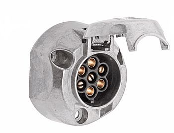 Tomada de Metal Redonda 7 pólos 12V - 16A Hella