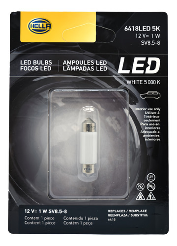 Lâmpada Led Torpedo 36mm 6418 12v 5000k - Hella