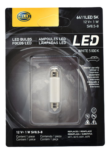 Lâmpada Led Torpedo 41mm 6411 12v 5000k - Hella