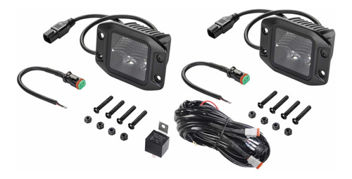 Par Cubo LED Farol Milha Embutir Hella Black Magic 3.2 Flood