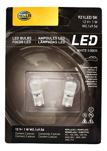 Par Lâmpada Led Pingo Hella Esmagada W5w T10 5000k 2pc 12v