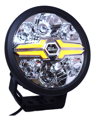 Farol 7 Pol (18cm) Original Hella Black Blade Drl Branco/âmbar