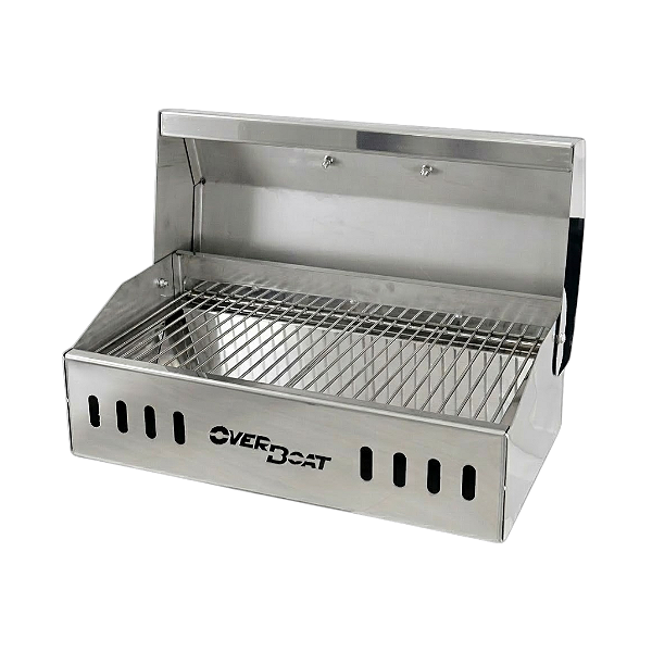 Churrasqueira Náutica Retangular Overboat R-460 em Aço Inox 304 (Unidade Avulsa)