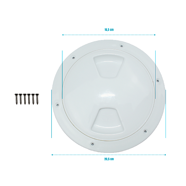 Tampa de Inspeção Redonda Branca 205mm 6" para Barcos