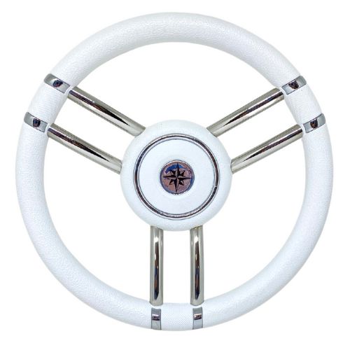 Volante Náutico Savoretti em Inox e PU Preto 35cm - T27W/35