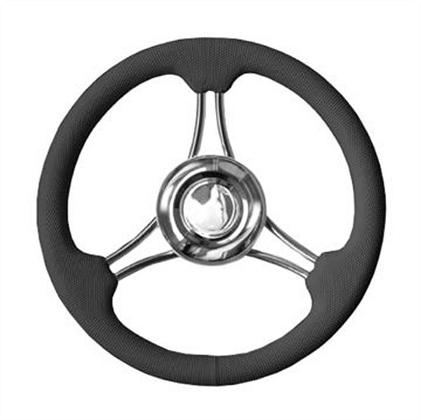 Volante Náutico Esportivo em Alumínio e PU Preto - 35cm - 564344