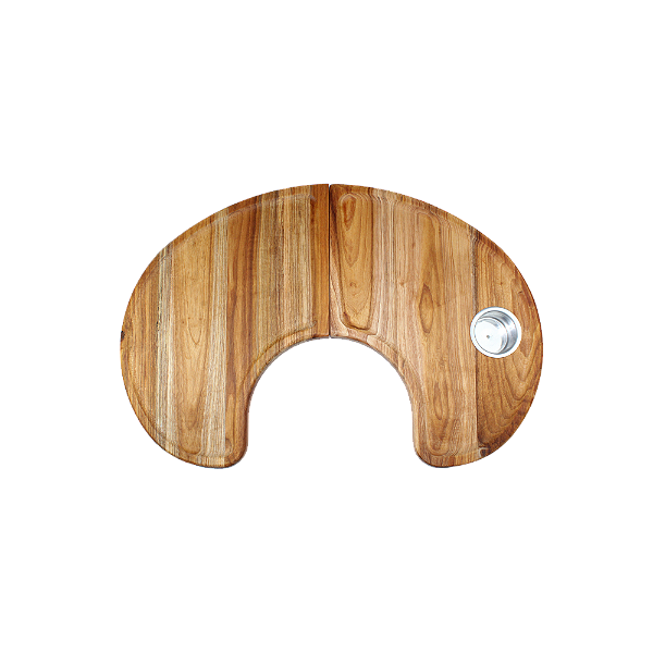 Tábua Extra Grande (72x49cm) Overboat com Suporte Inox para Pedestal de 2"