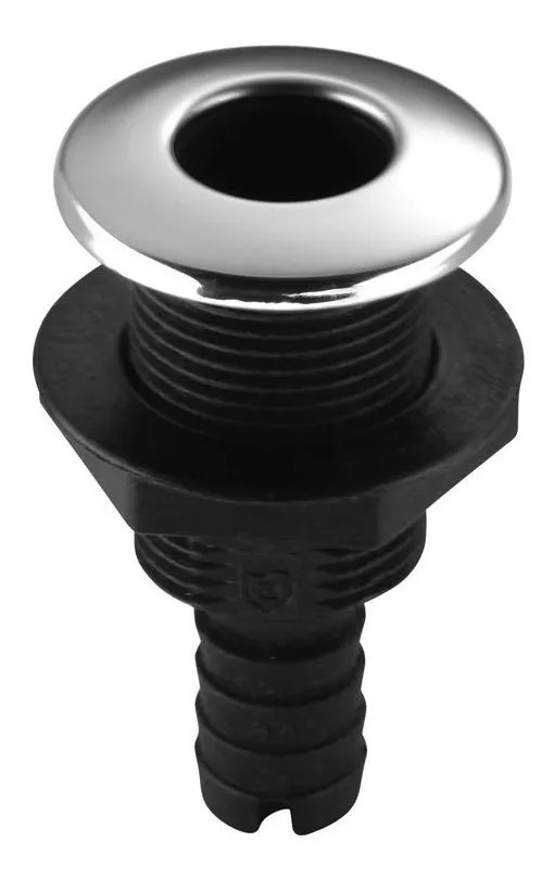 Saída de Costado Passa-Casco 3/4" em Nylon com Capa de Aço Inox 304