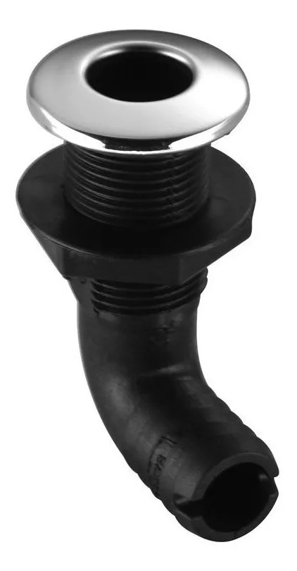Saída de Costado Passa-Casco 90° de 1" em Nylon com Capa Inox