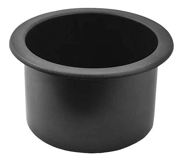 Porta-Copos Náutico de Embutir 70mm em ABS Preto