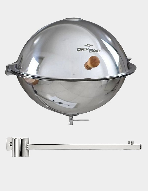 Churrasqueira Náutica Overboat para Costado em Aço Inox com Tampa Articulada