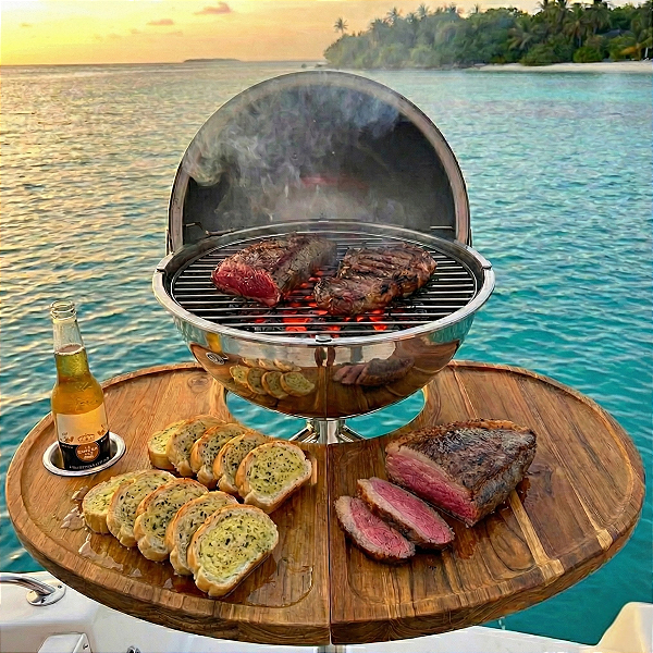 Churrasqueira Gourmet em Aço Inox 304 Overboat PT-350-72 com Tábua Extra Grande (Popa)