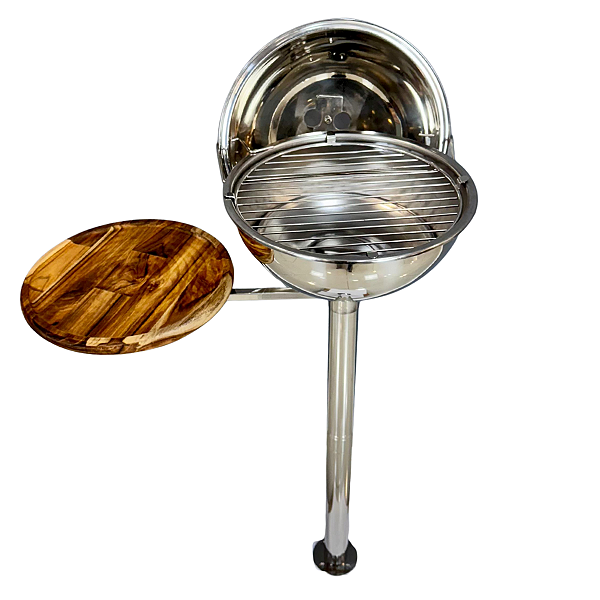 Churrasqueira Náutica em Aço Inox 304 Overboat PT-350 com Mesa de Apoio Articulada (Popa)