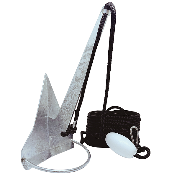 Kit Âncora Rocna Overboat 1,4kg Galvanizada com Cabo para Jet Ski