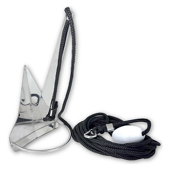 Kit Âncora Rocna Inox Overboat 1,4kg P/ Jet Ski Completo Com Cabo