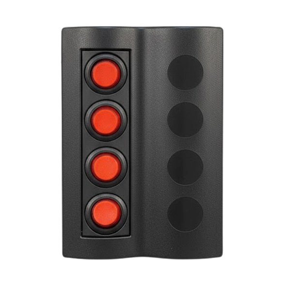 Painel Elétrico Náutico 4 Botões com Fusíveis e LED 12V/24V Design Wave