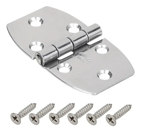 Dobradiça Náutica Inox 304 38x70mm + 6 Parafusos